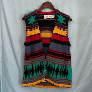 Vintage Sharon Young western style sweater vest